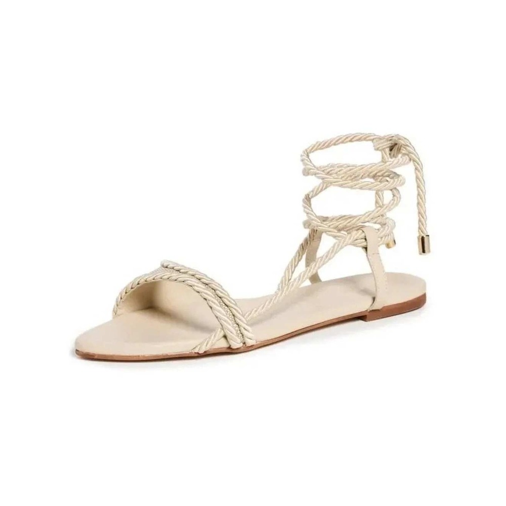 NWT Anthropologie Kaanas Alenna Ankle Tie Sandals Oat Size 7